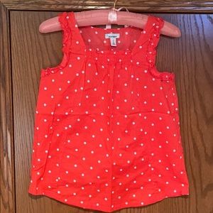 Melon colored polka dot girl’s tank